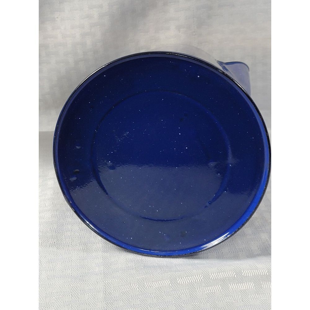 Vintage Blue Speckled Enamelware Coffee Percolator Pot with Lid and Filter 8.5in - Picture 8 of 8